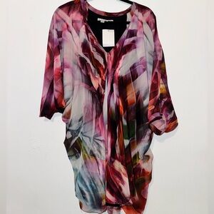 Abstract Pink and Purple Blouse